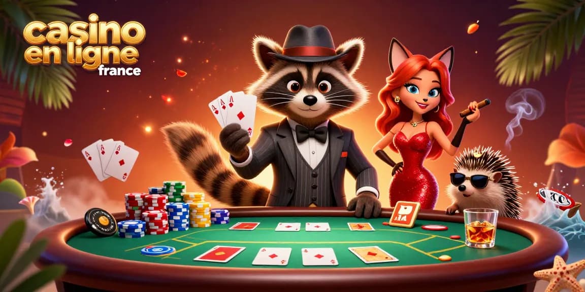 Jouez à des jeux captivants sur casino en ligne france avec un raton laveur, une renarde et un hérisson dans un cadre élégant.
