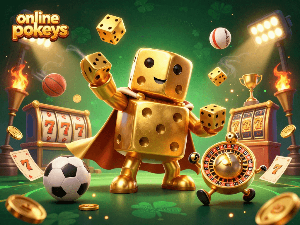 Explore online pokies games with fast payouts and low deposits in this vibrant 3D illustration.