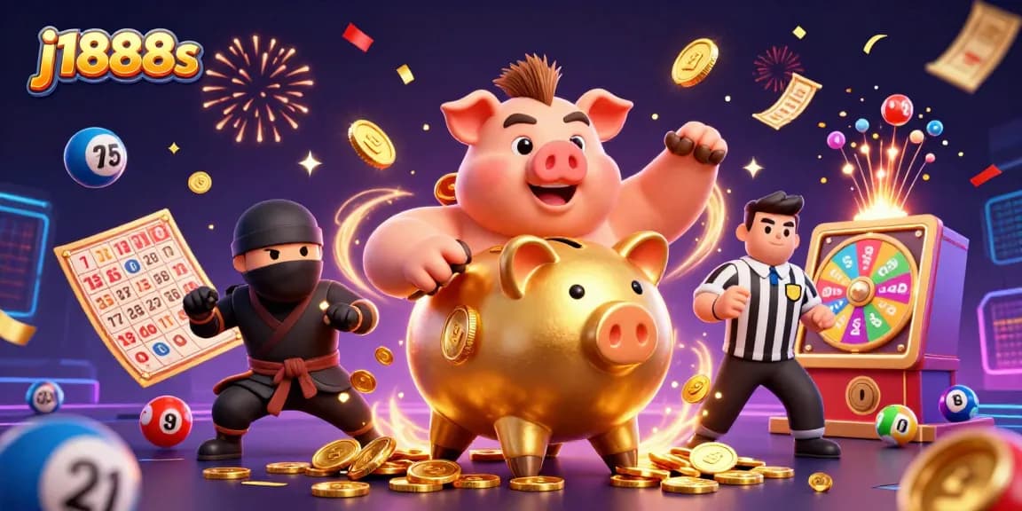Engage in exciting gameplay on j1888s with dynamic characters, golden coins, and lively casino elements.