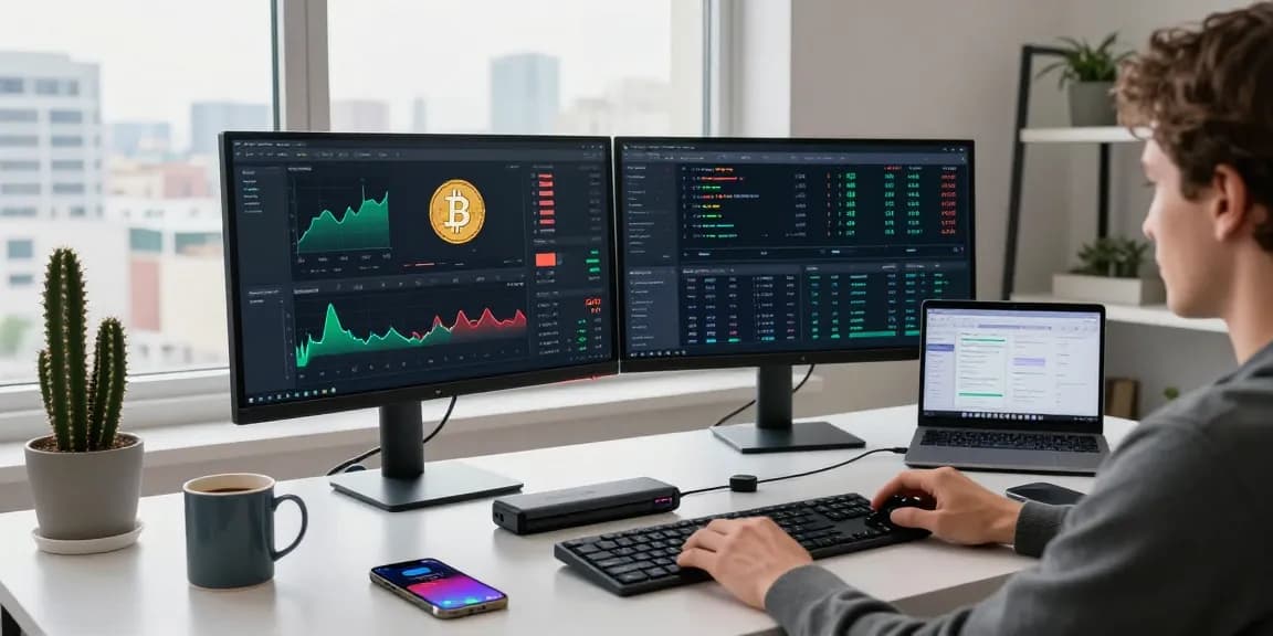 Blueface net worth 2025 depicted in a professional crypto trading space with Bitcoin charts and digital wallet setups representing cryptocurrency investments