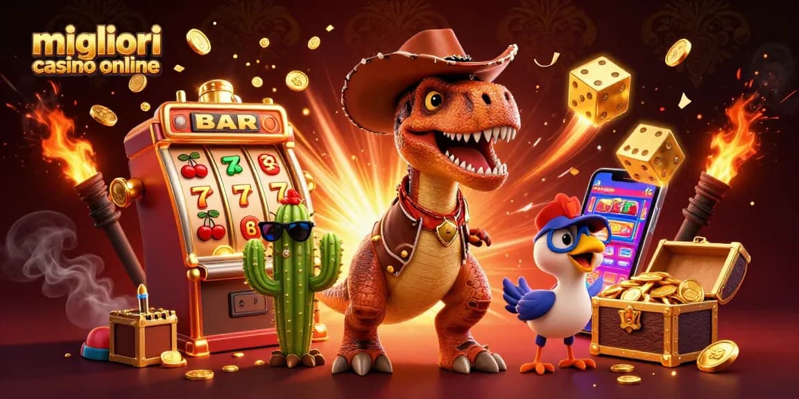 Vincere nei migliori casinò online con divertenti personaggi e jackpot esplosivi in un'illustrazione accattivante.