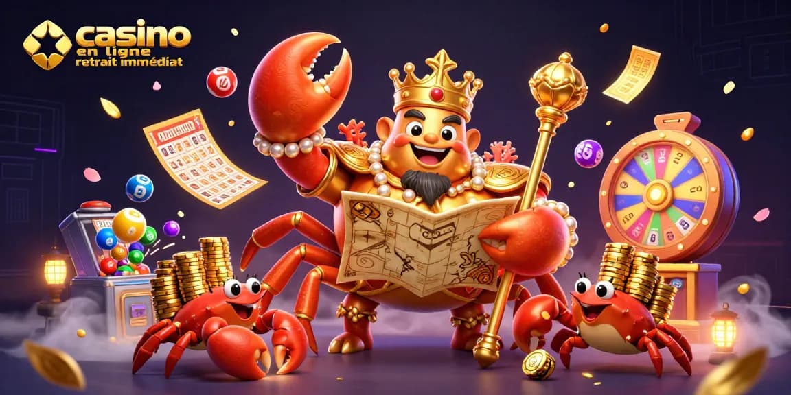 Gagnez avec des retraits immédiats dans un casino en ligne grâce à une illustration animée captivante.