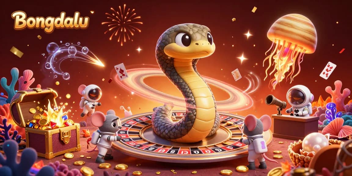 Experience Bongdalu's thrilling sports betting scene with astronaut mice and cosmic roulette.