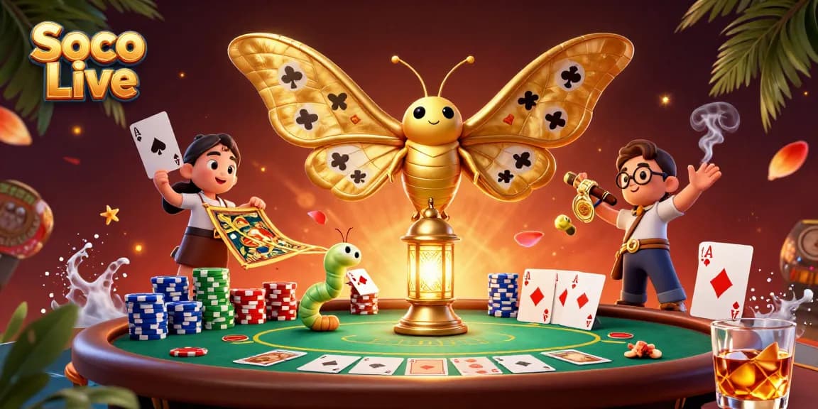 Soco Live captures thrilling poker action with vibrant characters and casino elements.