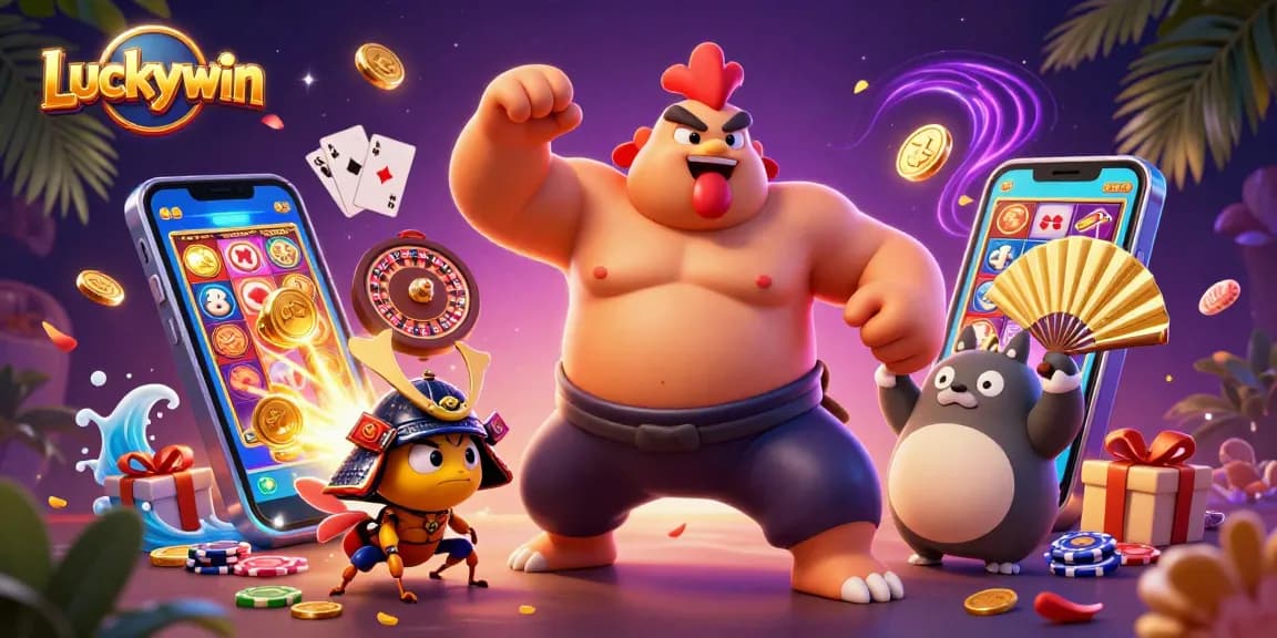 Join Luckywin for a thrilling gaming experience with vibrant slot games and dynamic winning elements.