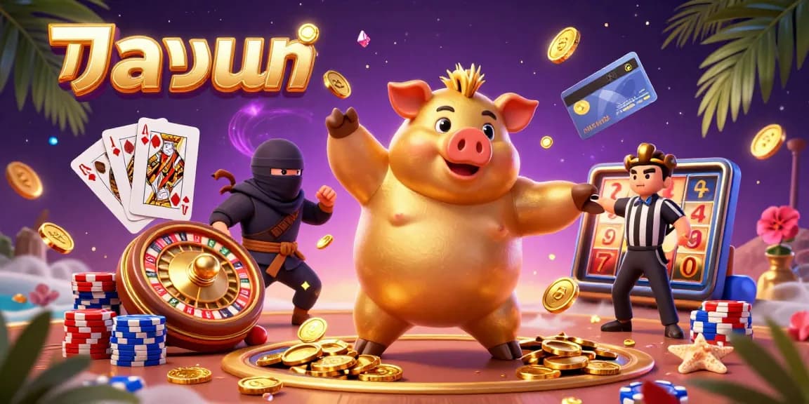 Engage in แทงบอล action with a dynamic scene featuring a piggy bank sumo wrestler and characters amidst golden coins.