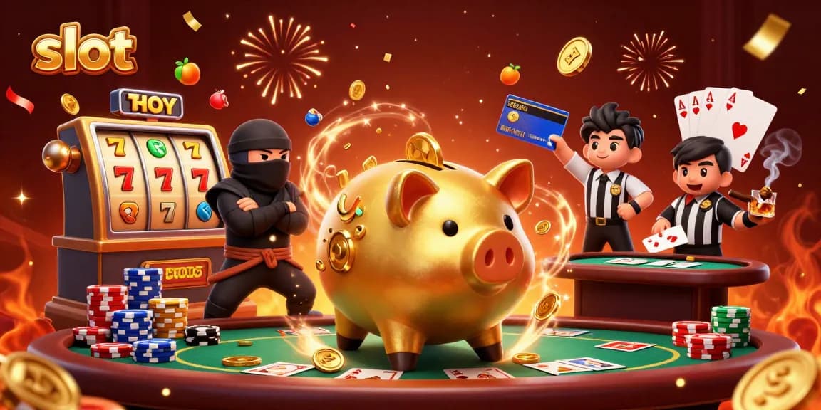 Spin the slot reels with excitement, featuring a dynamic scene of winning coins and characters.