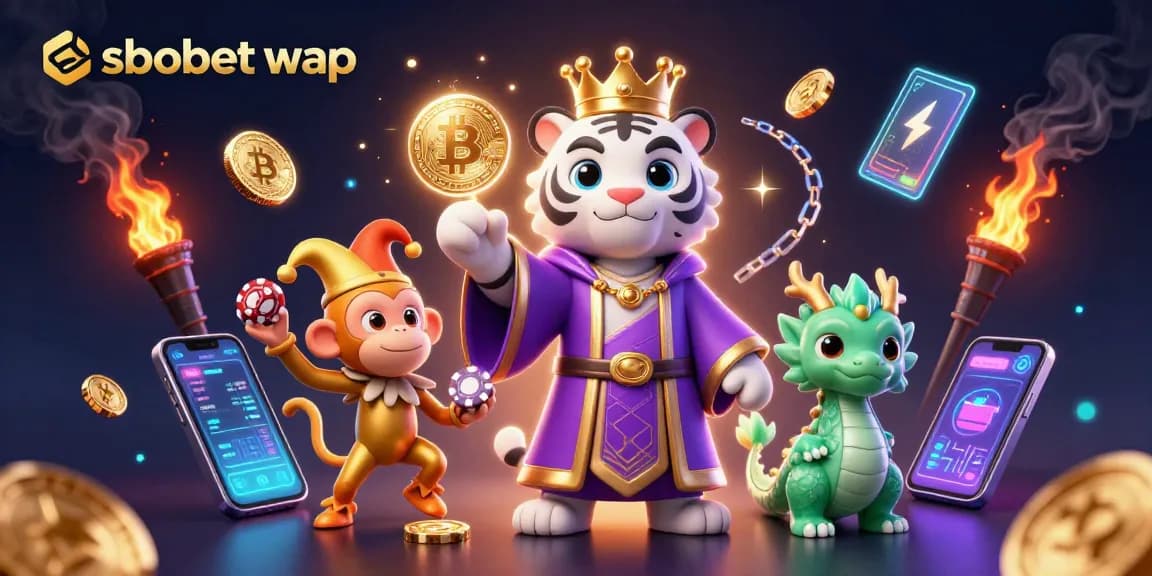 Winning strategies in sbobet wap casino illustrated with vibrant characters and dynamic elements.