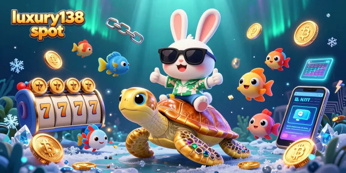 Engage with luxury138 slot in this vibrant casino-themed illustration showcasing exciting gaming elements.