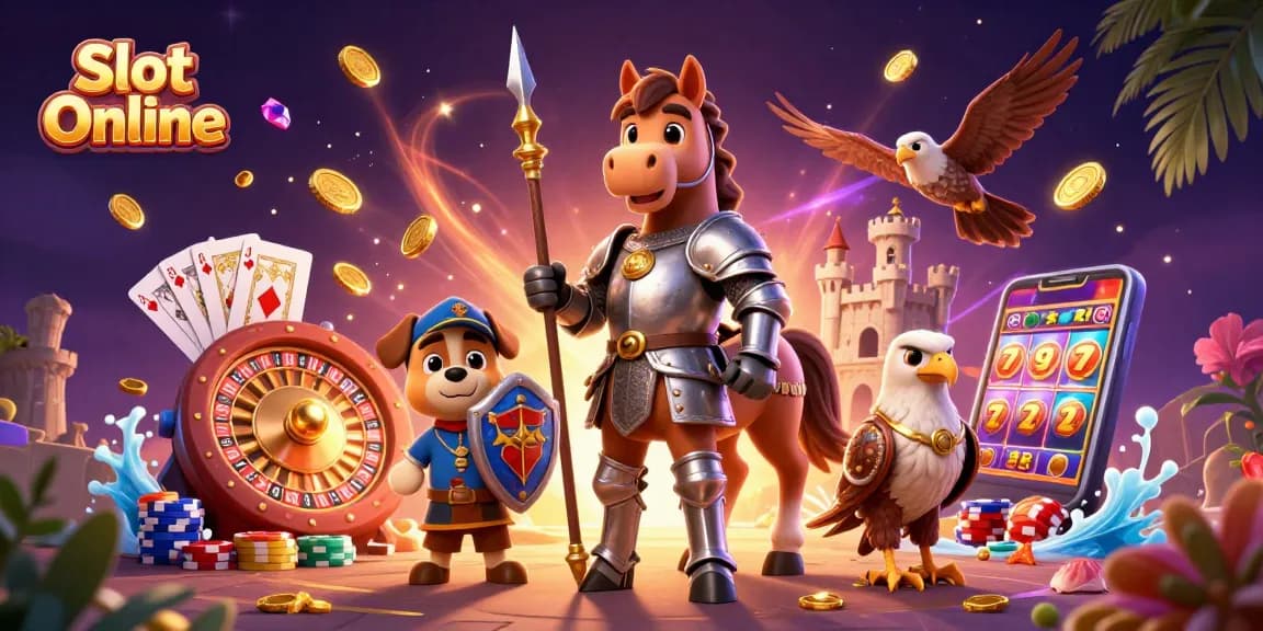 Experience thrilling Slot Online games amidst cascading coins, dynamic jackpots, and vibrant casino elements.
