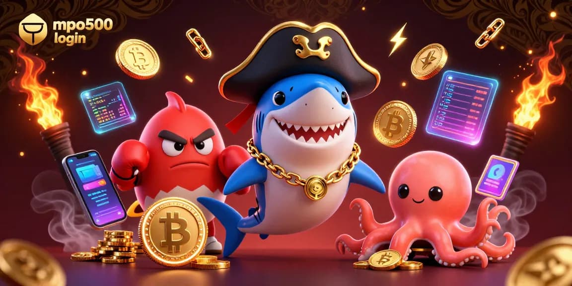 Engage in exciting gameplay through mpo500 login with a dynamic scene of a playful shark and friends.