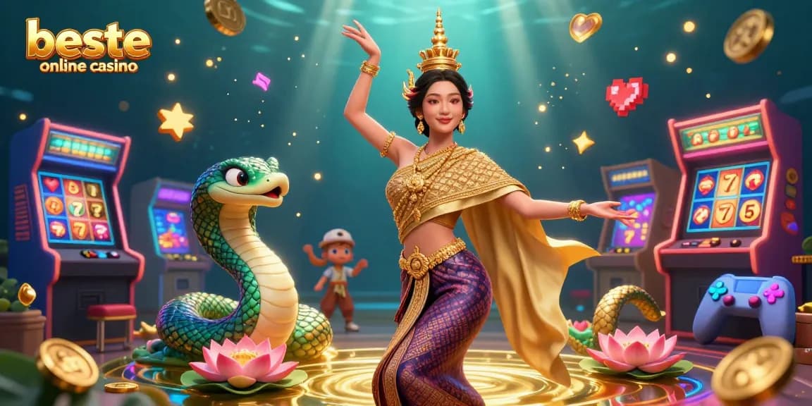 Experience the excitement at the beste online casino with vibrant 3D characters and dynamic slot elements.