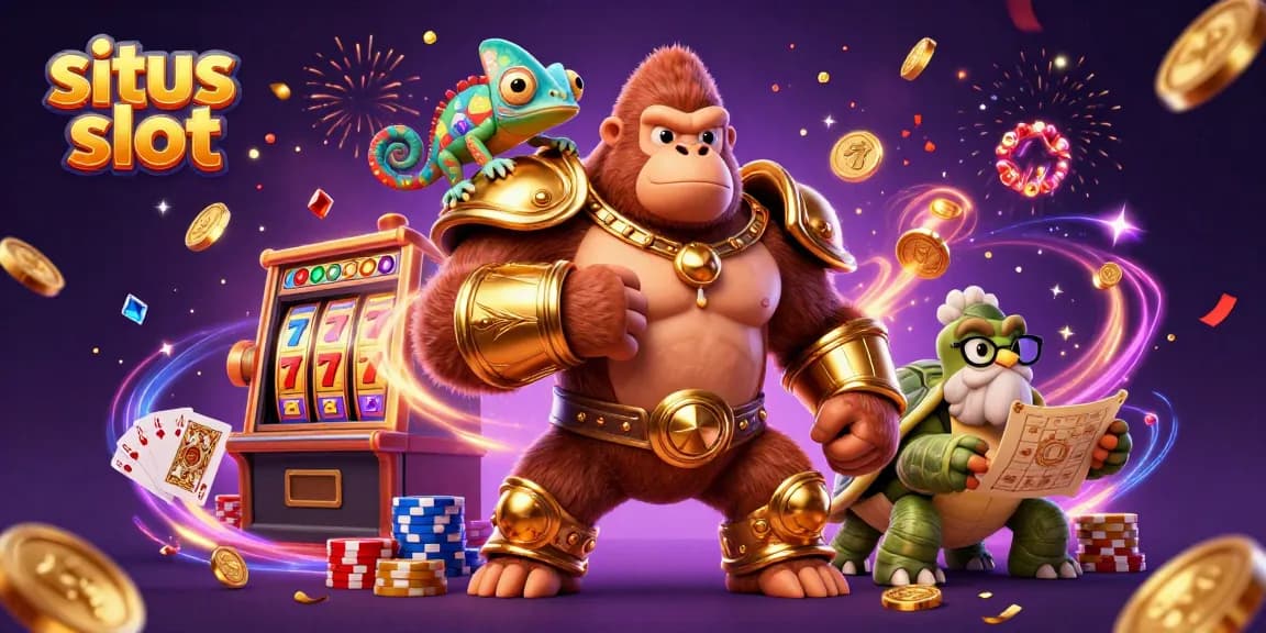 Menangkan jackpot di situs slot dengan gorila raja berkekuatan, chameleon, dan kura-kura bijaksana.