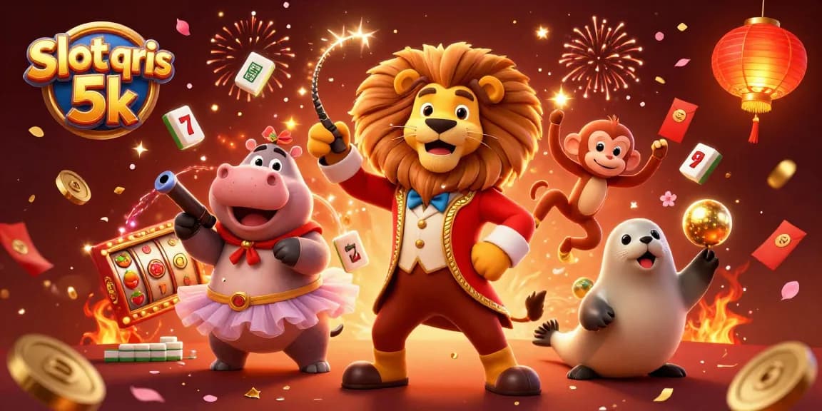 Engage with slot qris 5k in a vibrant, animated casino environment full of excitement and winnings.