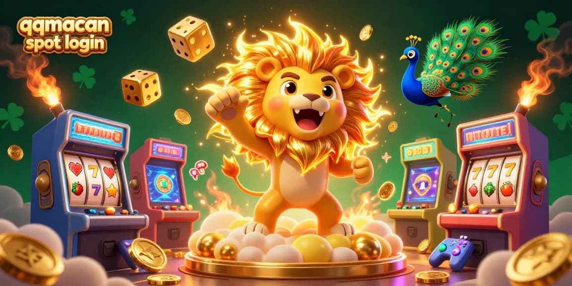 Play and win big at qqmacan slot login with vibrant slot reels and dynamic casino elements.