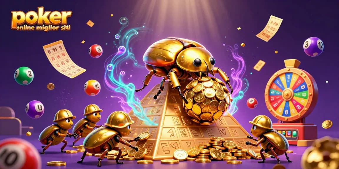 Scopri i migliori siti di poker online in un'illustrazione vivace e ricca di dettagli.