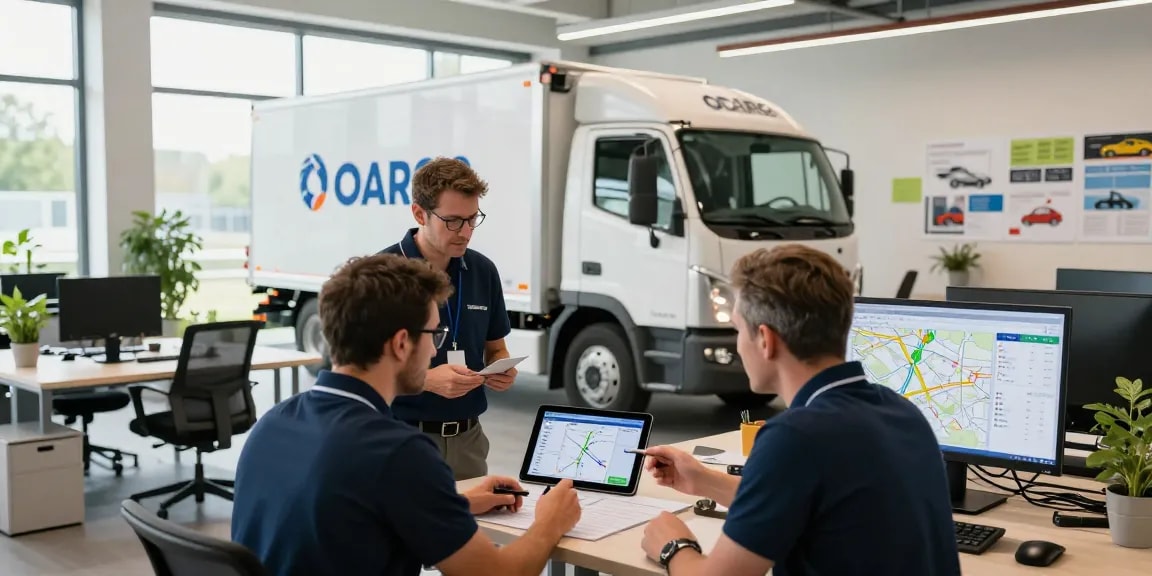 Effizienter Expresstransport Dortmund mit einem engagierten Team in einer modernen Logistikumgebung.