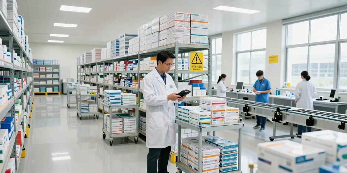 Pharmaceutical warehousing company ensuring organized storage and efficient inventory management.