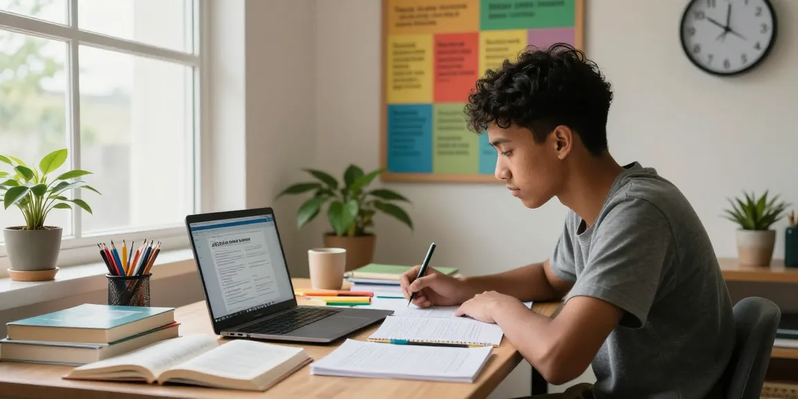 The focused student preparing for the 2026 WAEC runz exam in a bright study environment with study materials.