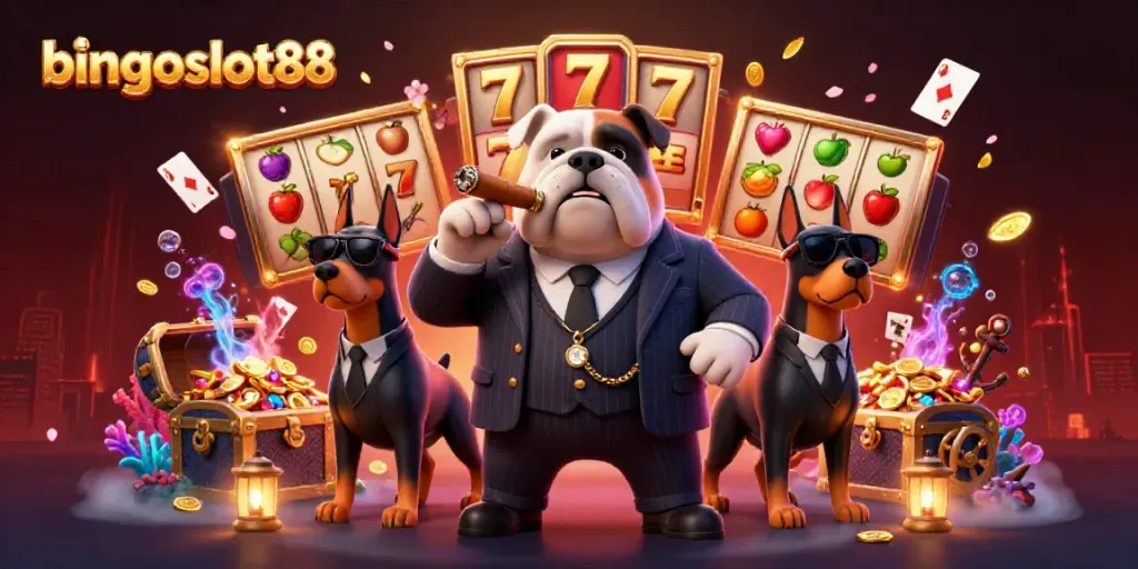 Raih keseruan bermain di bingoslot88 dengan karakter mafia dan elemen kasino yang memikat.