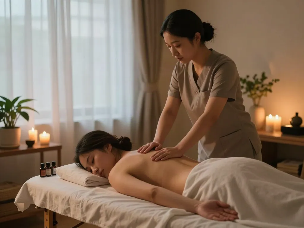 Relaxing 의정부출장마사지 experience in a tranquil home setting.