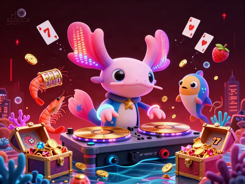 Experience the thrill of slot gacor with vibrant underwater casino elements and energetic characters.