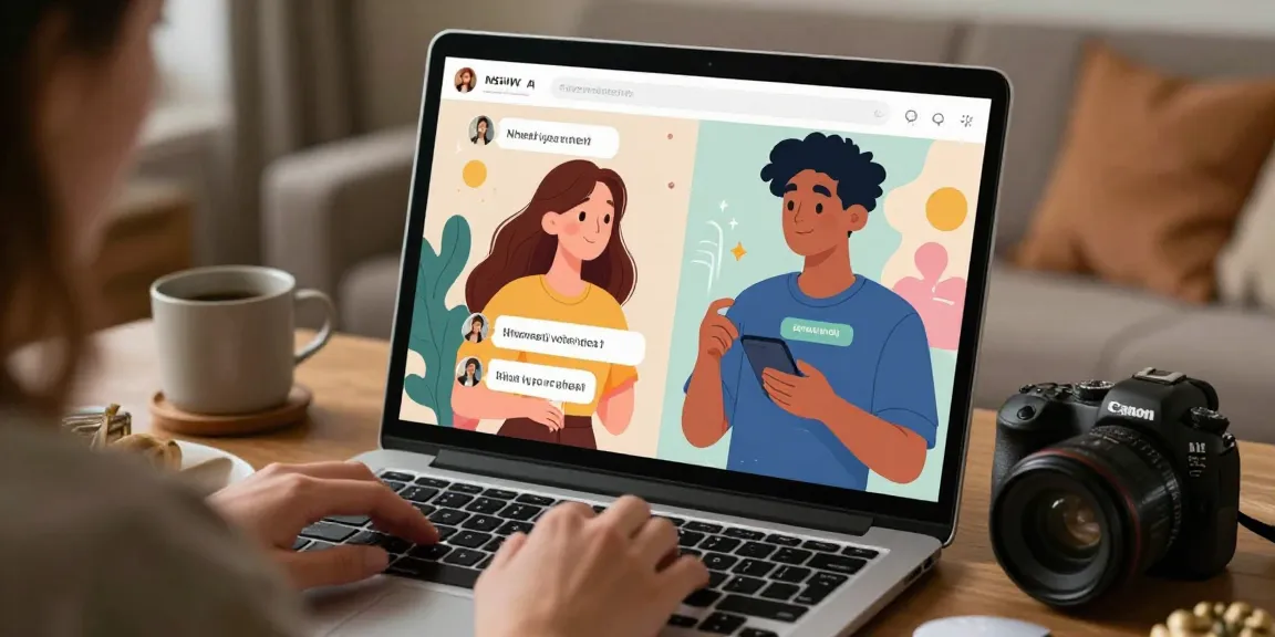 Engaging NSFW AI chat interface showcasing vibrant character interactions and cozy user environment.