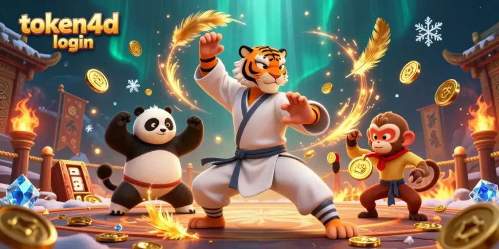 Menangkan permainan dengan token4d login di ilustrasi kasino yang megah dan penuh semangat.
