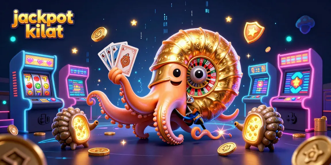 Spin the reels and win big with jackpot kilat in this vibrant 3D casino illustration.