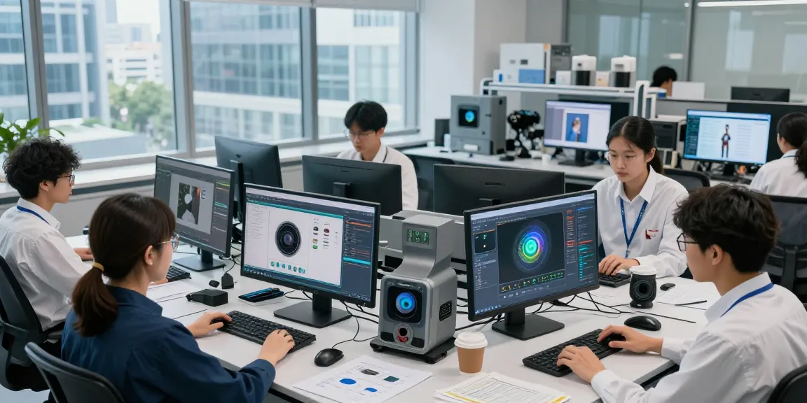 AI image detector analysis scene with scientists evaluating digital images.