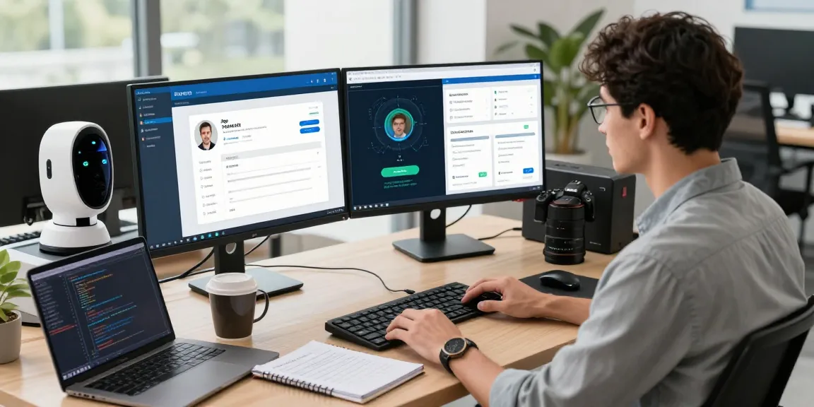 Innovative age verification system displayed in a modern workspace, showcasing professional tech integration.