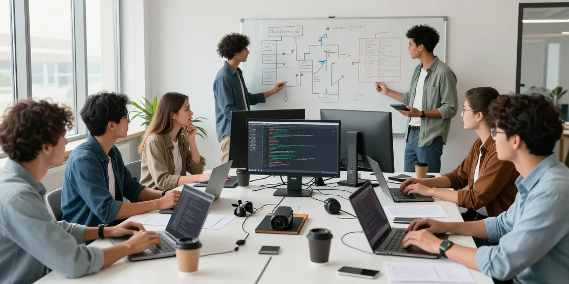 Dynamic development team collaborating at telegramin-cn.com workspace.