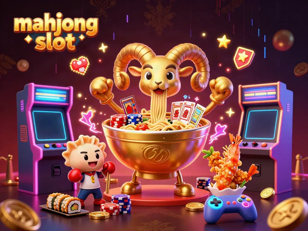 Experience the excitement of mahjong slot games with lively 3D characters and vibrant casino elements.