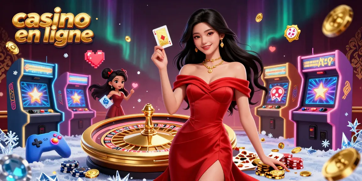 Jouez à des jeux passionnants dans un casino en ligne avec un croupier magnifique et des éléments de casino vibrants.