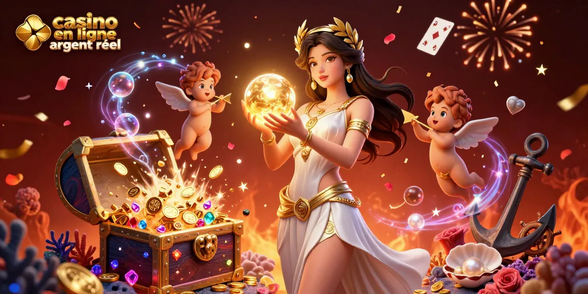 Experience the thrill of casino en ligne argent réel with a goddess in a golden realm of glimmering treasures.