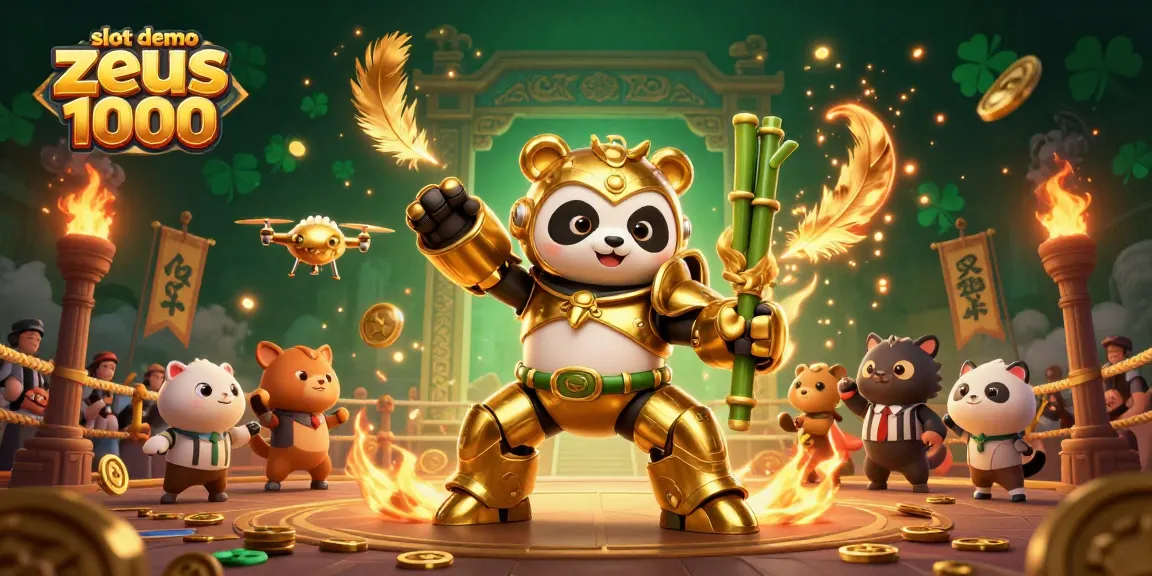 Experience thrilling gameplay with slot demo zeus 1000 in this vibrant 3D casino scene.
