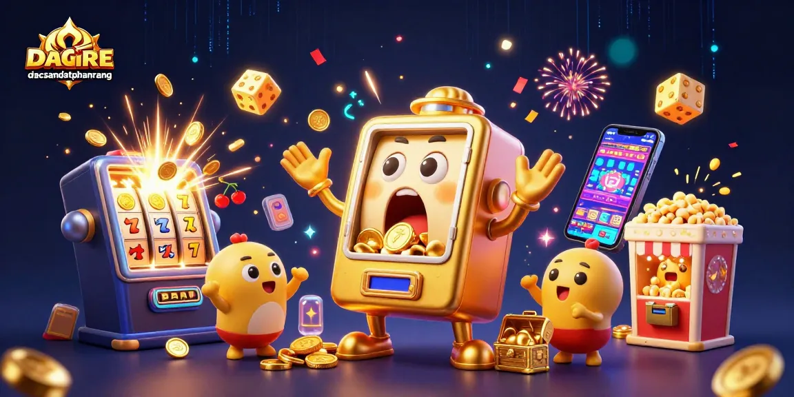 Win big with dacsandatphanrang: a vibrant 3D slot machine scene celebrating jackpots and excitement!