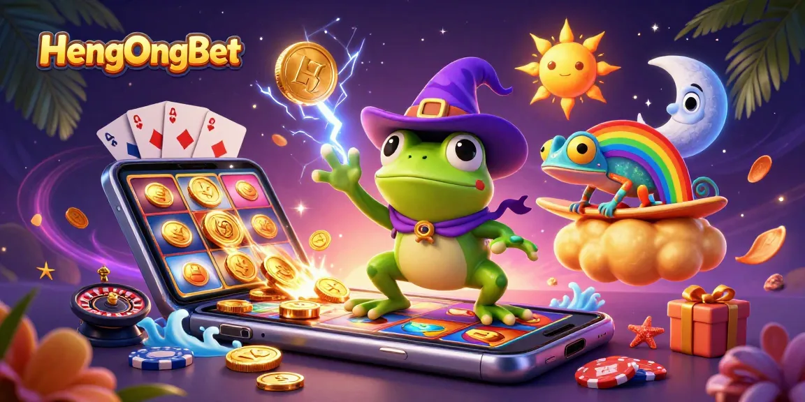Experience the excitement at HengOngBet with vibrant gaming elements and immersive casino atmosphere.