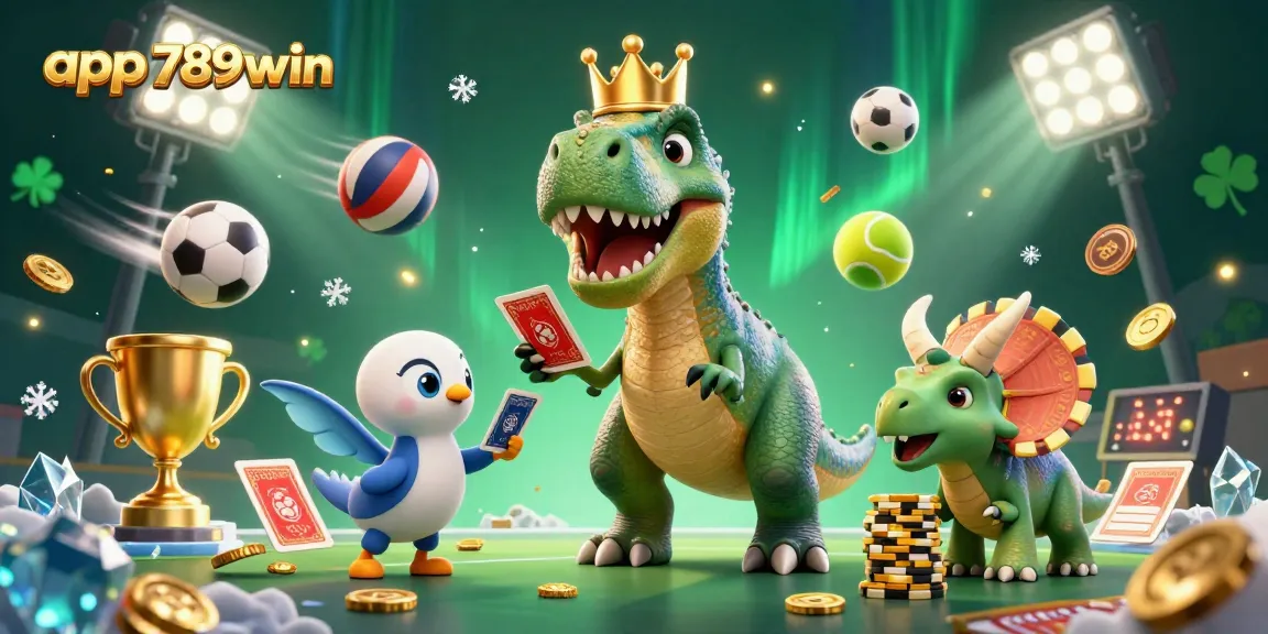 Betting excitement with app 789win in a vibrant 3D cartoon casino scene