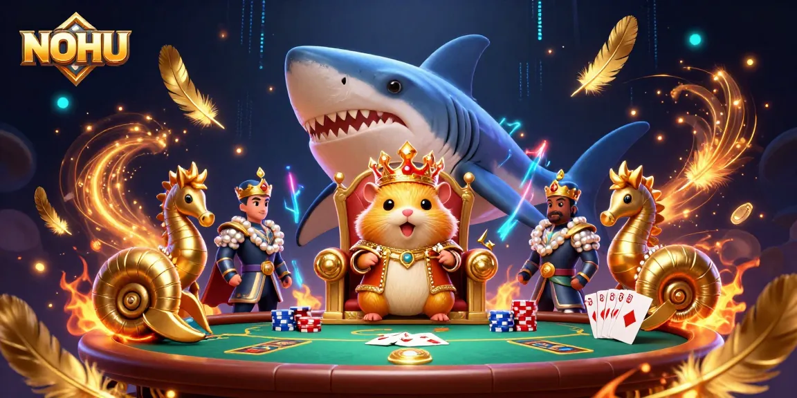 Engage in exciting poker gameplay at NOHU with colorful elements and vibrant energy.