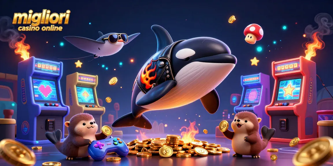 Immergiti nell'azione emozionante dei migliori casino online che mostrano un'orca, una razza e una famiglia di lontre in mezzo a giochi di casinò vibranti!