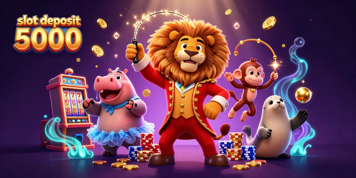 Menangkan slot deposit 5000 dengan ilustrasi kasino penuh warna & efek menarik.