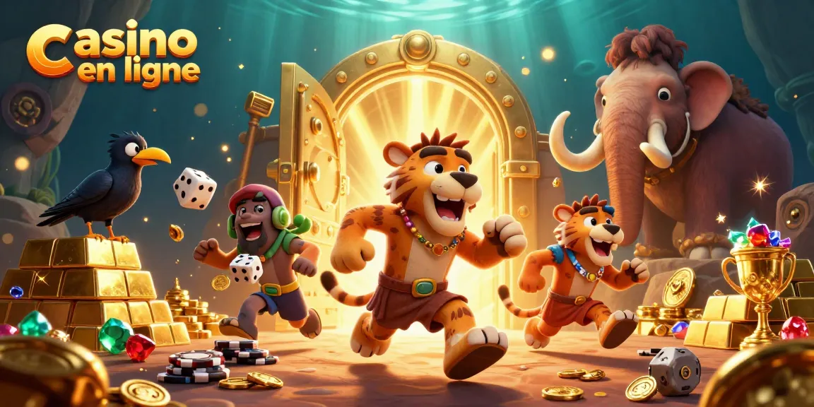 Jouez à un casino en ligne avec des personnages animés dans un cadre préhistorique, offrant une expérience unique.