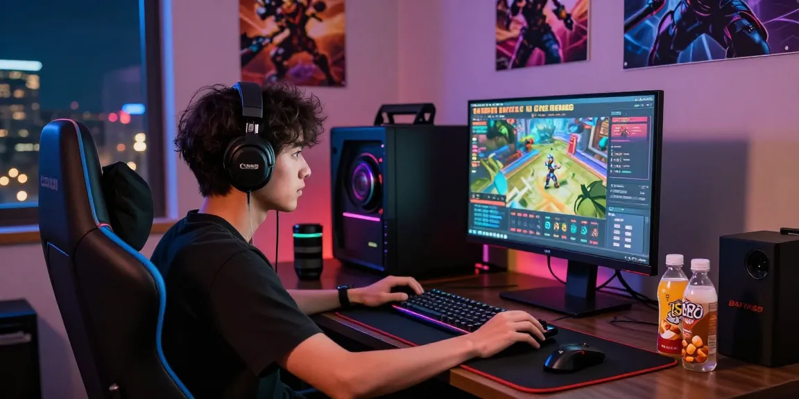 Pengguna bermain BATIK88 GAMES dengan serius di ruang permainan modern.