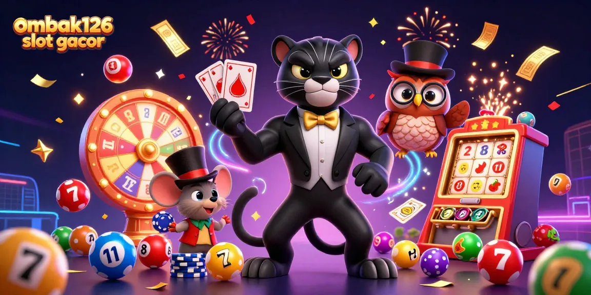 Mainkan ombak126 slot gacor dengan sambutan penuh warna oleh karakter hewan yang ceria dalam ilustrasi 3D.