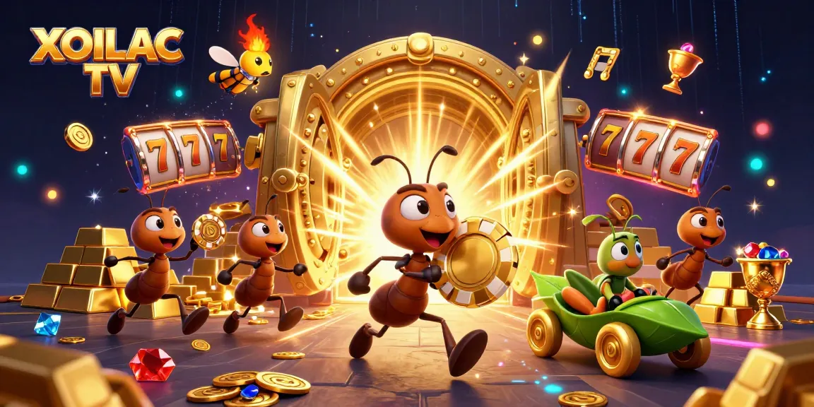 Join the fun at XOILAC TV while watching thrilling casino action with golden poker chip antics.