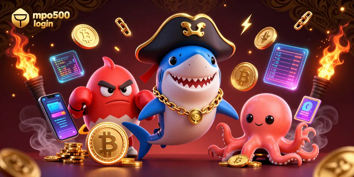 Engage in exciting gameplay through mpo500 login with a dynamic scene of a playful shark and friends.
