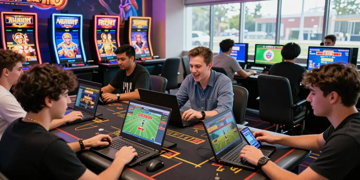 Engaging players enjoying 鉅城娛樂 online games on various devices in a vibrant digital casino setting.