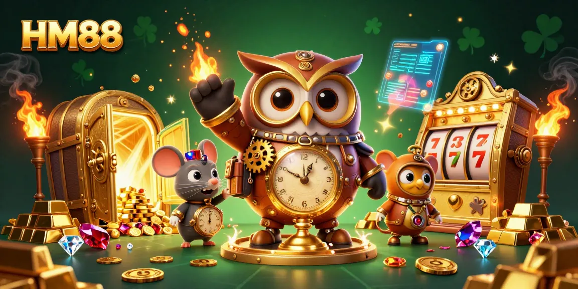 Engage with HM88's thrilling gaming world featuring steampunk and vibrant casino elements.